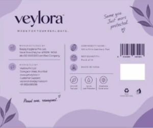 Back of the pack: brand, manufacturer and marketer details, commodity name, net quantity pack of 10, barcode.